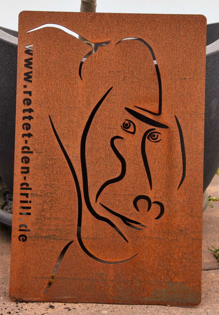 Stahlfigur „Rettet den Drill“