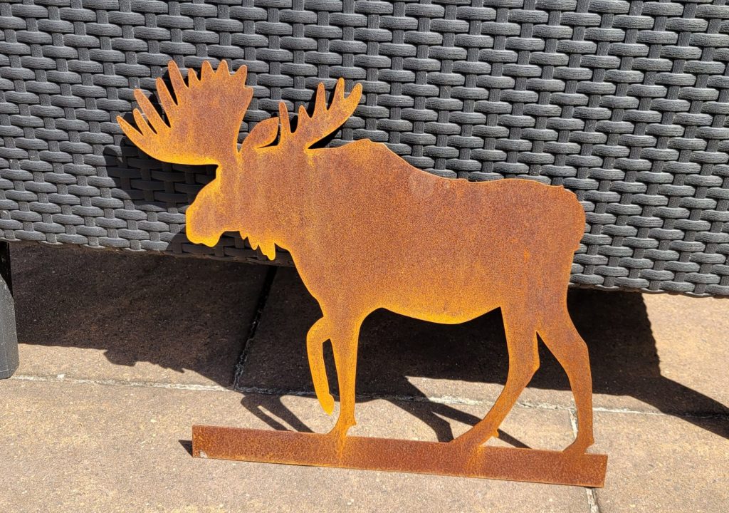 Stahlfigur „Elch“ (Rostvariante)